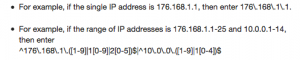 Google Support example for filtering IP addresses.